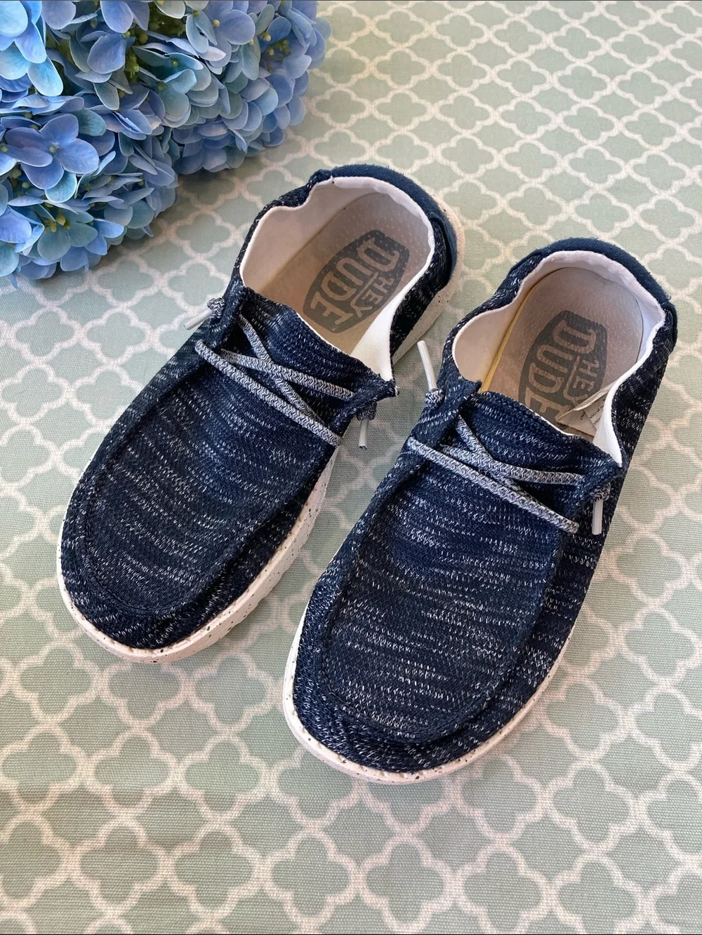 Hey Dude Wendy Sox Navy Slip On Shoes 7